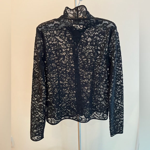 Babaton Tops - BABATON  Hopkins Black Lace Blouse